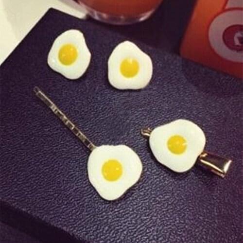 Fashion Korean Girl Children Hair Accessories Exquisite Cute Eggs Hair Clips Gold Color Duckbill Hairpin One Word Clip Wholesale
