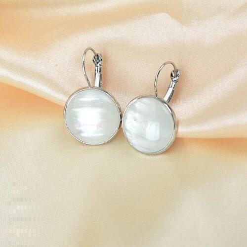 Trendy Ear Piercing Jewelry Big Round Resin Stud Earrings For Women Silver Color Geometric Earings Female Oorbellen Femme