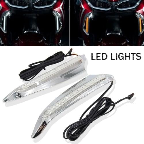 Motorcycle New For Honda Goldwing 1800 F6B GL1800 2018 2019 2020 2021 With Chrome And Black Lighted Vent Decoration