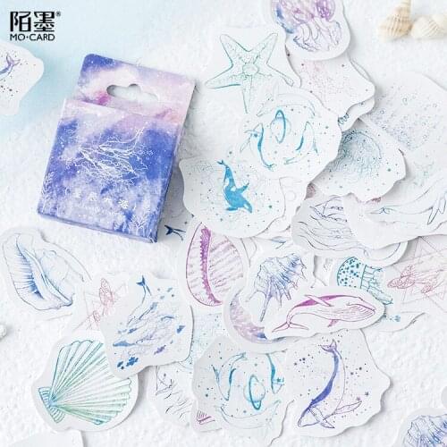 46PCS/box New Cute Oceans Of Stars Diary Paper Lable Sealing Stickers Crafts Scrapbooking Decorative Lifelog DIY Stationery