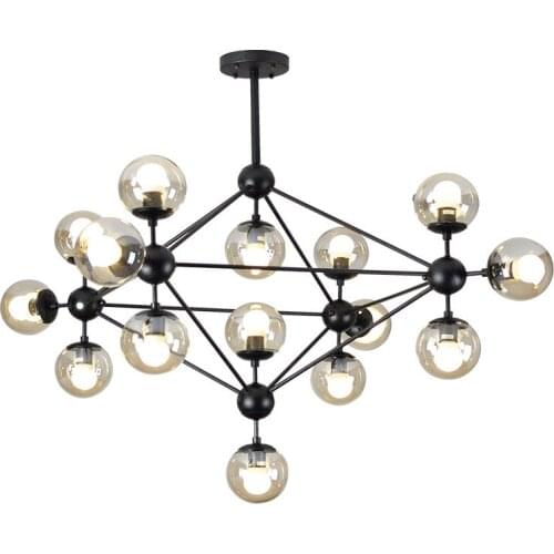 Nordic Creative Chandeliers LED Retro Lights Art Decor Lamp E27 Industrial Glass Chandelier Cafe Hanging Lamp Lustre For Bar