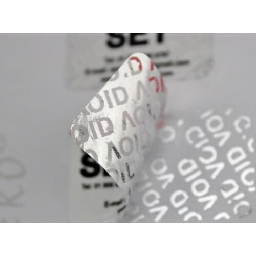 Customized 0.025mm thickness self adhesive silver PET brand name label