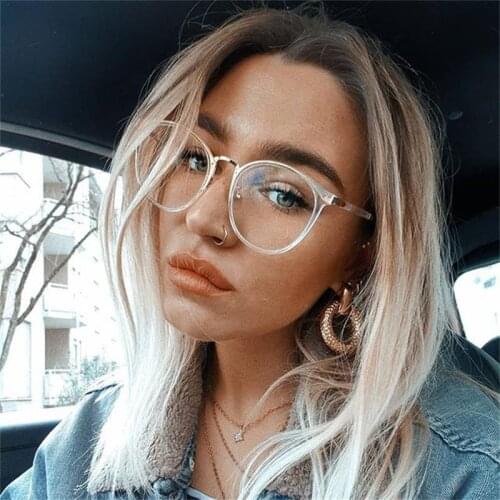 Clear Round Glasses Student uv blocking glasses for computers Women Men blue light glasses Vintage Retro Eyeglasses Frame
