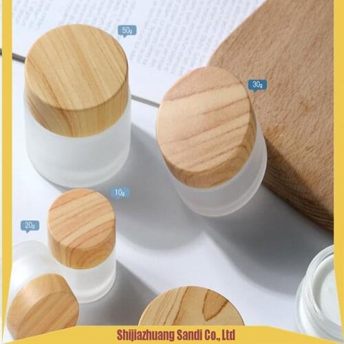 Empty frosted glass bottle jar container for Cosmetic Makeup Inner Lid Face Cream Lip Balm