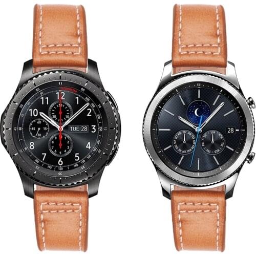 Watchbands For Samsung Gear S3 Classic Italy Genuine Calf Leather Strap 22mm 4 Colors Watch Band Stainless Steel Pin Buckle