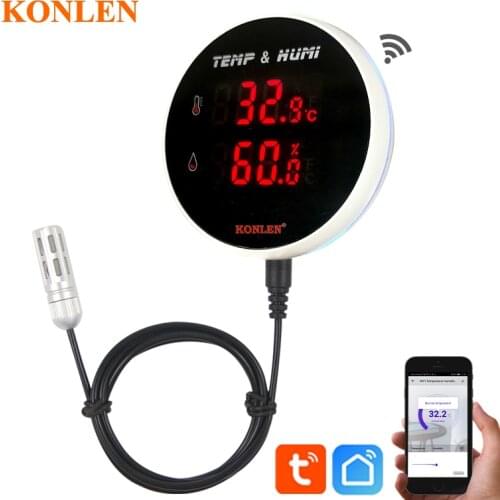 Tuya WIFI Temperature Humidity Sensor External Digital Smart Life Hygrometer Room Thermometer Plant Refrigerator Frige Incubator