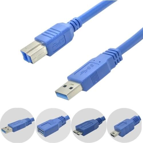 USB Cable Type A Male to USB 3.0 Micro B Male mini Extension Synch Data Cable For Canon Epson HP HDD Printer 0.3m 0.6m 1m-5m