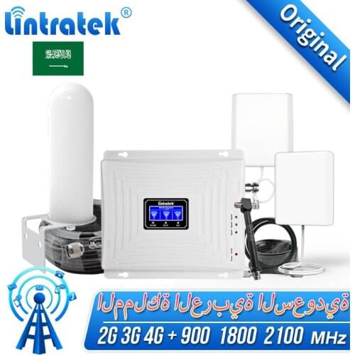Russia Saudi GSM 900 UMTS 1800 mhz Triple Band Repeater 2100 2G 3G 4G LTE Phone Amplifier Cellular Mobile Booster + Omni Antenna