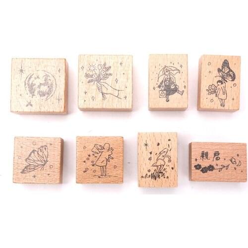 Vintage Wooden Rubber Stamp For Diy Stationery Scrapbooking Handbook Diary Letter Decor