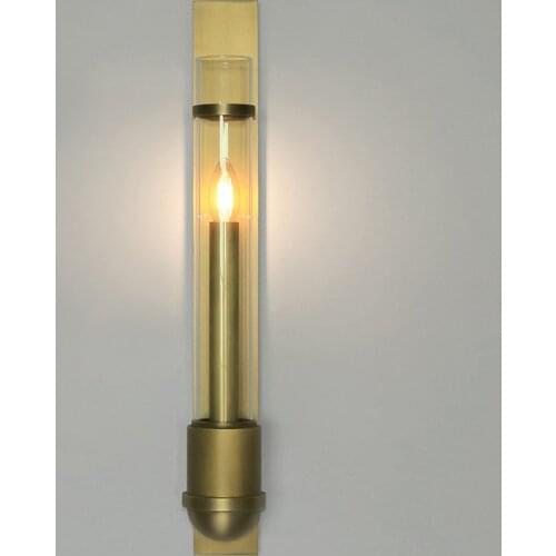 Art studio Vintage Led Glass Tube wall Light wall Sconce for Dressing room Corridor Gold Wall Fixture Arandela Hotel Cafe light