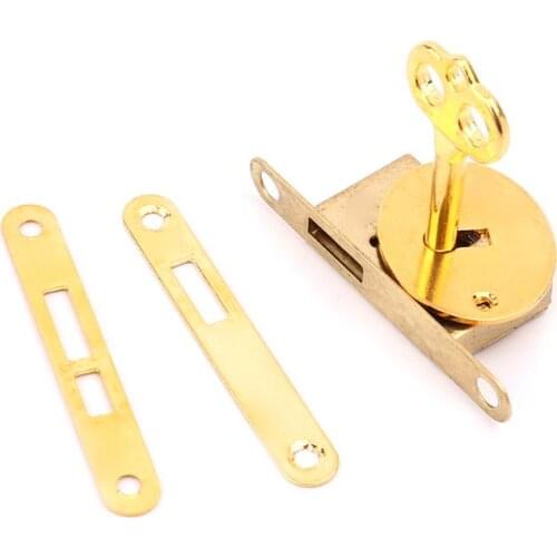 Vintage Drawer Lock With Key Antique Small Box Cabinet Door Locks Furniture Fittings Q84D