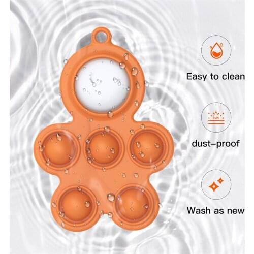 High Quality Cookie TPU Liquid Soft Silicone Shockproof Protective Case For 2021 AirTags Keychain Anti-Lost Anti-Scratch Cover