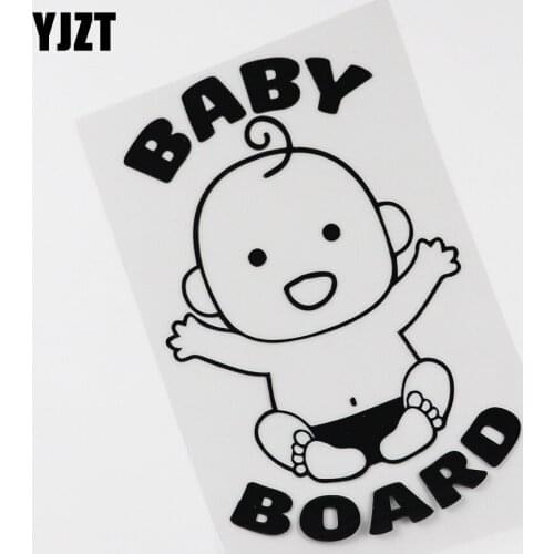 YJZT 15.8CM*9.6CM Cute Newborn Baby Decor BABY ON BOARD Vinyl Car Sticker 13C-0039