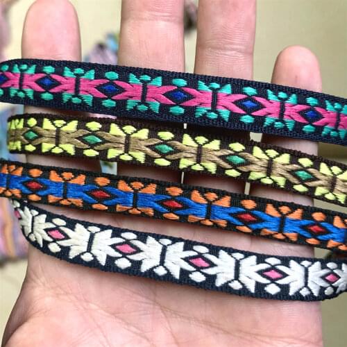 ZERZEEMOOY NEW 10mm 1cm 5yard/lots Decoration Materials Dazzle Colour Geometric Woven Ribbon Scrapbook Supplies Jacquard Ribbon