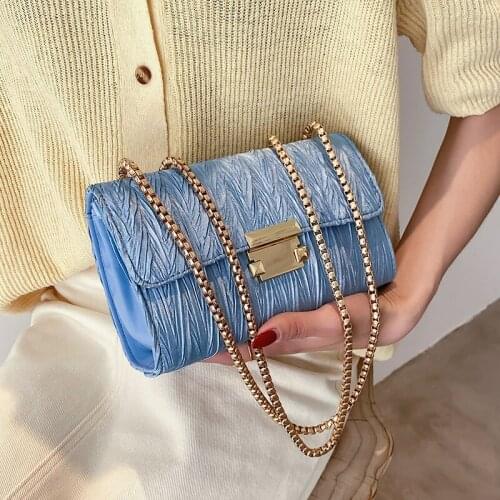 Branded Small Chain PU Leather Shoulder Bags for Women 2021 Summer Travel Simple Handbag Brand Luxury Crossbody Purses
