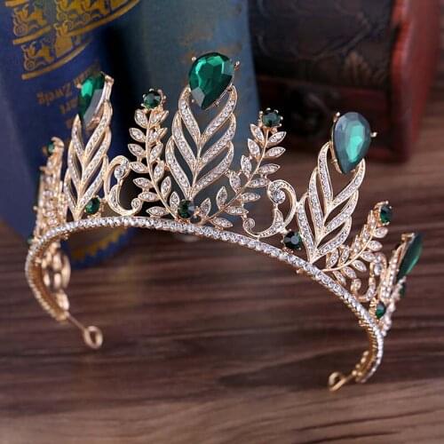 Women Metal Colorful Hair Accessories Headband Ladies Baroque Shiny Rhinestone Headpieces Bridal Wedding Luxury Tiaras Crown