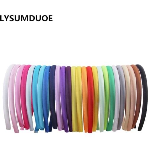 Korean Style Women Covered Hairbands Satin Headband Cute Hair Ribbon New Hairband DIY Headdress 10Pcs/Lot Girls Hair Accessories