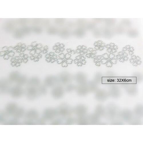 1 line hotfix rhinestone flower floral Heat transfer design iron on motif trimmings trims appliaque for dress