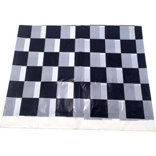1PCS Black and white square lattice Theme Tablecloth Decorate Birthday Party Boys Favors Table Cover Baby Shower Plastic Maps
