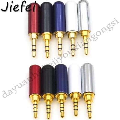 10pcs Connector Brass shell 3 4 Poles Stereo 2.5mm Male Plug Copper Tube Gold Plated Plug Headphone Earphone 2.5mm Jack