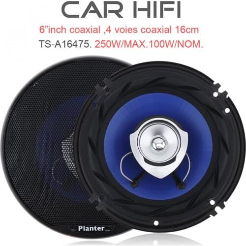 2pcs 6.5 Inch 12V 250W Car HiFi Coaxial Speaker Vehicle Door Auto Audio Music Stereo Full Range Frequency Speakers for Cars