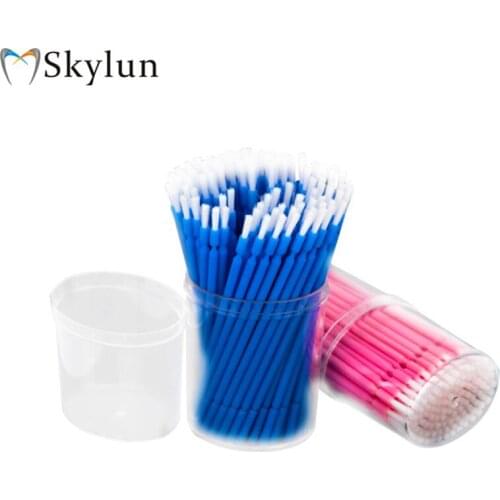 200 Pcs Dental Disposable Micro Brush Dupont Bristle Teeth Whitening Flexible Head Dentist Product With Box Red Blue