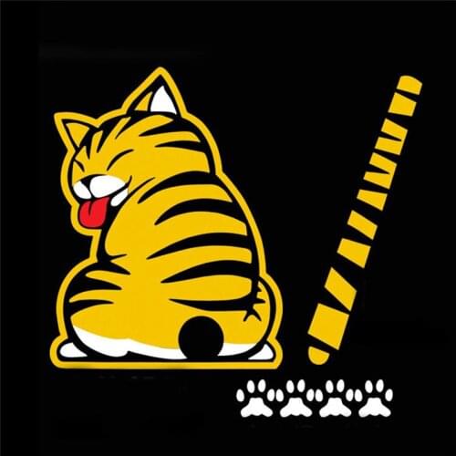Cute Cat Moving Tail Stickers Window Wiper Decals Rear Windshield Decor Sticker
