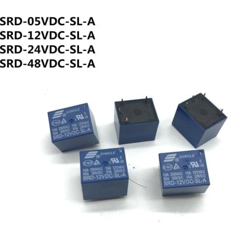 5pcs PCB Type Electromagnetic Coil Power Relay SRD-05VDC-SL-A SRD-12VDC-SL-A SRD-24VDC-SL-A SRD-48VDC-SL-A 10A 250VAC 4PIN T73