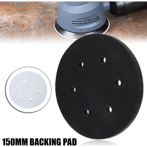 6 Inch 150mm 6 Hole Interface Cushion Pad Hook and Loop Foam Backing Pad for Protecting Sanding Disc Power Sander Accessories