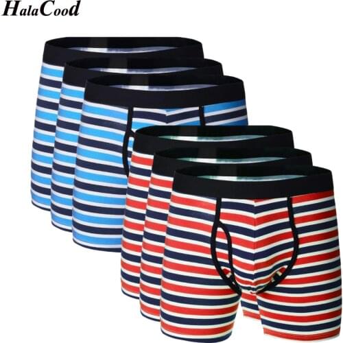 6Pcs/lot Hot Wholesale 2020 New Quality Brand Fashion Sexy Mens Long Boxers Shorts Male EU Large Size Underwears Man Underpants