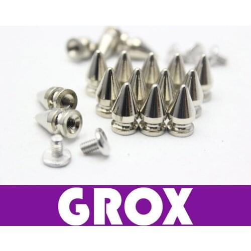 7mm*13mm Silver Conical Metal Screw Back Spike Studs Punk Rock Rivets Nailheads Free Shipping Wholesale High Quality