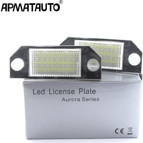 Apmatauto 2pcs for Focus C-MAX 03~up,MK2 03-08 ,12V 24 LED SMD White Car License Plate Light Number Plate Lamps