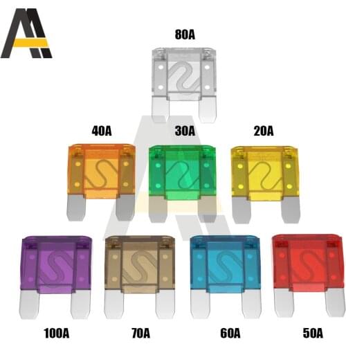 Car Fuses 20A 30A 40A 50A 60A 70A 80A 100A Amp Clip Assortment Auto Blade Big Type Fuse for Truck Auto Car Assortment