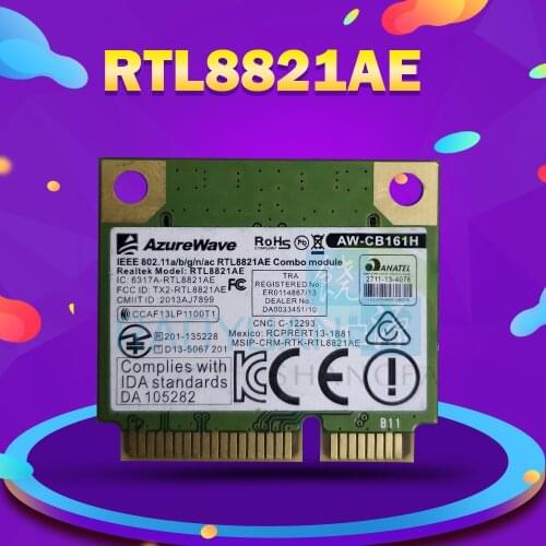 AzureWave RTL8821AE AW-CB161H AW-CB161N 433Mbps 802.11AC Half Mini PCIe WLAN WIFI BlueTooth4.0 Card