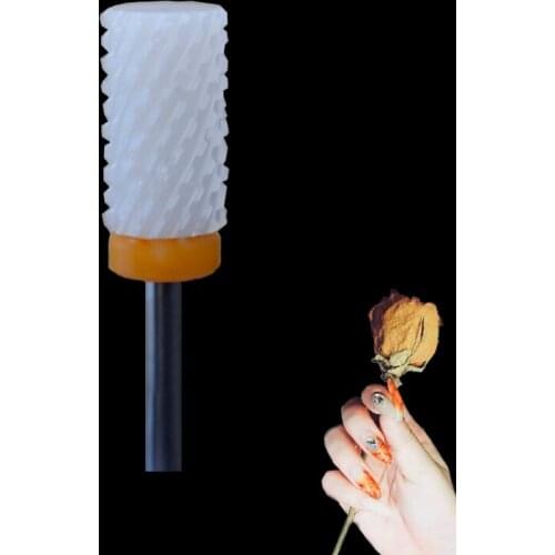 White Ceramic Nail Drill Bit - Large Barrel Bit XXC