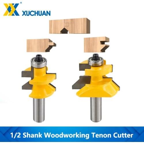 Wood Router Bit Tenon Cutter 1/2" Shank Joint Router Bits Woodworking Groove Cutters V Tongue & Groove Woodworking Tools