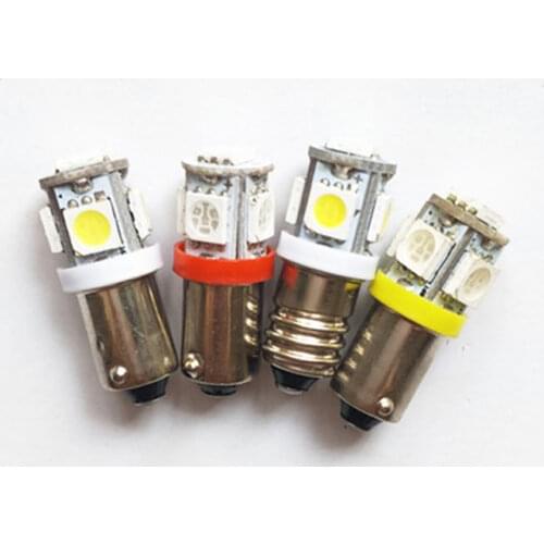 Instrument Indicator Lamp LED Push Button DC 12V 24V B9 E10 Led Small Bulb Light 10pcs