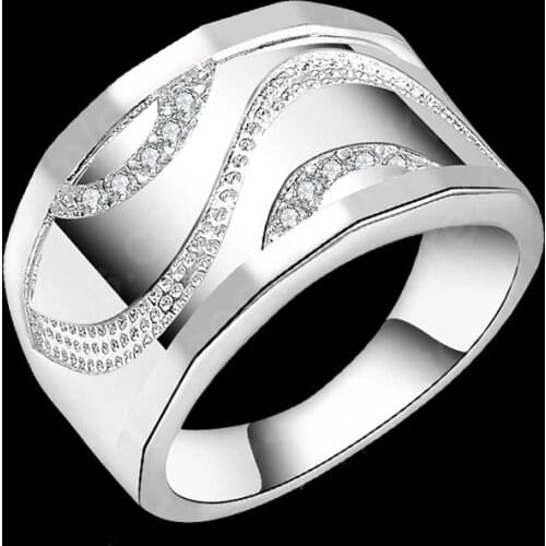 Newest Fashionable Design Woman 925 Sterling Silver Cubic Zirconia Finger Ring for Woman Fine Jewelry Wedding Gift