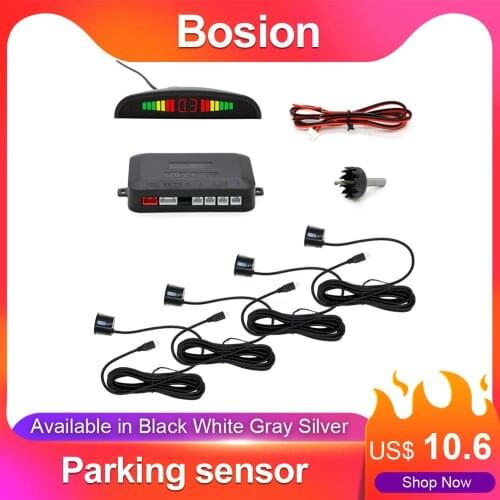 4 Sensors Buzzer 22mm Car Parking Sensor Kit Reverse Backup Radar Sound Alert Indicator Probe System 12V 8 Colors