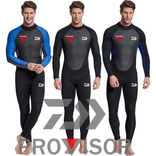 Dawa Fishing Clothes One-piece Diving Suit Warm Snorkeling Suit Winter Swimming Mens Swimsuit Wetsuit Suit 3mm Thick Material