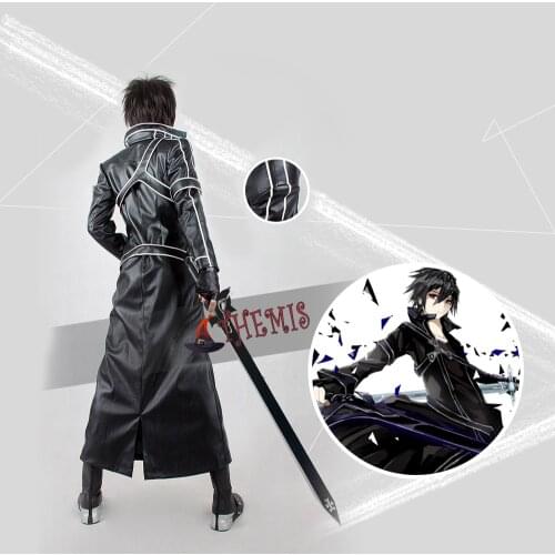 Athemis Sword Art Online Kirito leather Cosplay Costume high quality any size outfit custom made