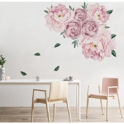 Sweet pink peony flower Wall stickers for kids room living room furniture stickers home decor wall decal home decor