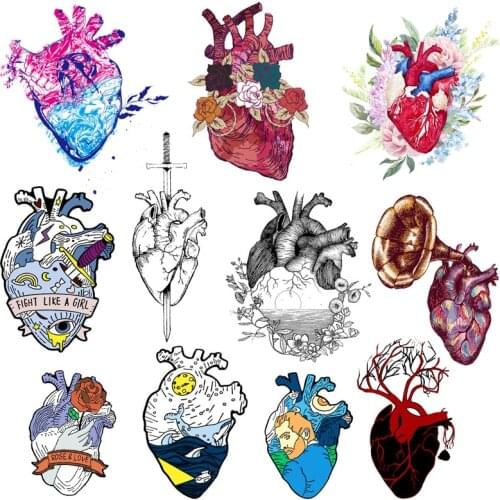 Van Gogh Painting Patches For Clothing Stickers Iron On Transfers For Clothes Flower Applique Heart Thermo-stickers On Clothes