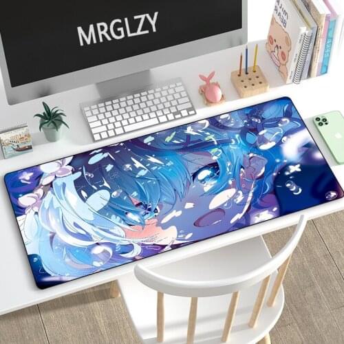 MRGLZY Anime Cute Sexy Girl Mouse Pad Large XXL Rem Bule Desk Mat Placemat Computer Gamer Gaming Peripheral Accessories MousePad