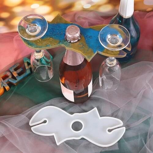 Irregular Red Wine Rack Silicone Mold Cup Tray DIY Wine Rack Mold For UV Resin Epoxy Mold Art Stemware Racks Home Bar Decoration