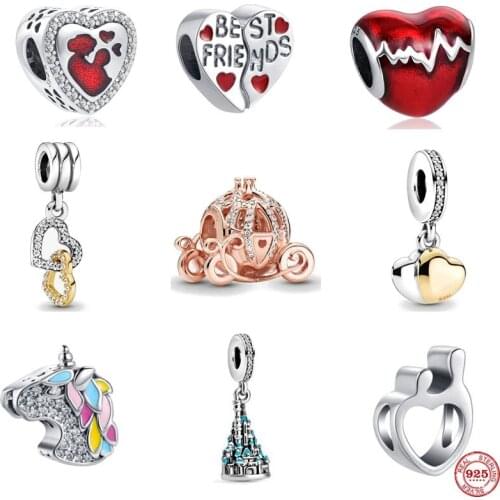 NEW mother cross heart castle best friend bead fit Original Pandora charms silver 925 bracelet women jewelry accessories X283
