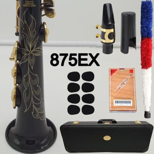 New MFC Saxophone Soprano 875EX Professional Soprano Sax Custom EX Black Lacquer Single Piece Straight Mouthpiece Reeds Neck