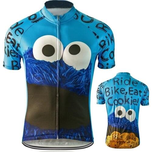 New Sesame Street Cycling Jersey Ride Bike Eat Cookie Cycling Clothing Road Bike Shirts MTB Race Bicycle Tops Bike Wear Maillot