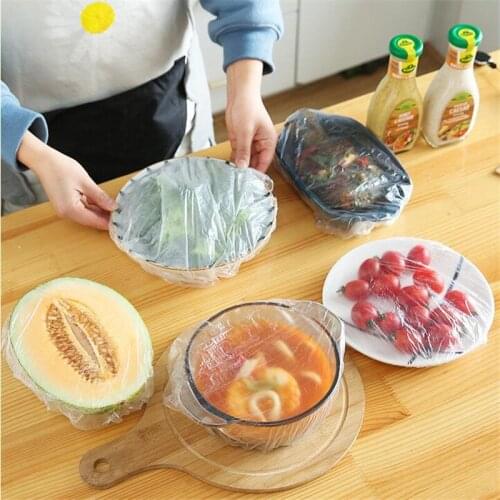100pc Disposable Cling Film Cover Household Refrigerator Food Fruit Preservation Cover Dust-proof Plastic Fresh-keeping Cover