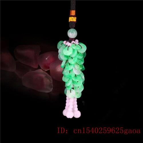 Gifts Natural Charm Jade Pendant Green Car decoration Amulet Fashion Jewelry